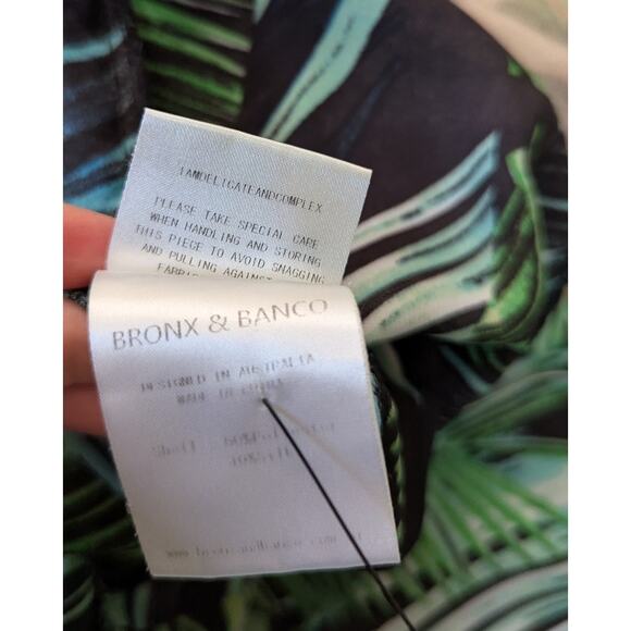 Bronx and Banco Jungle Jumpsuit Tropical Palms Green Black Size XXL Preowned - Picture 16 of 16